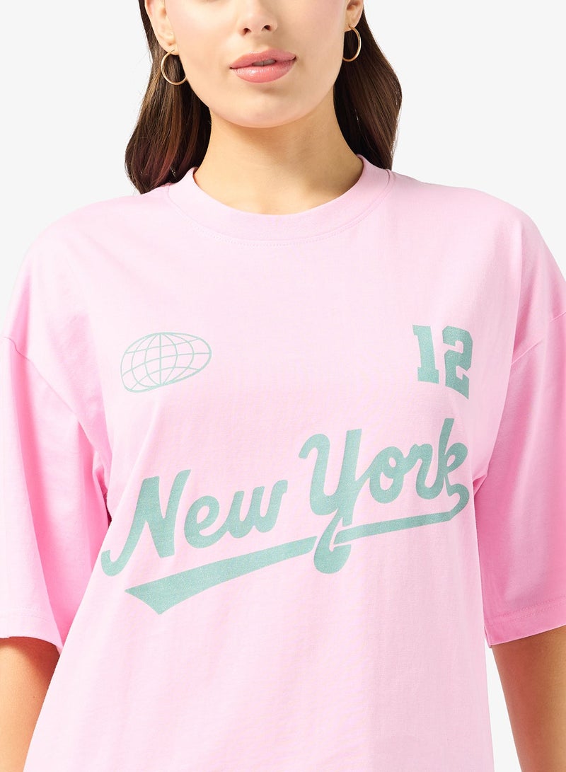 جينجر تيشيرت قطني أوفر سايز بجرافيك فارسيتي - Image 3